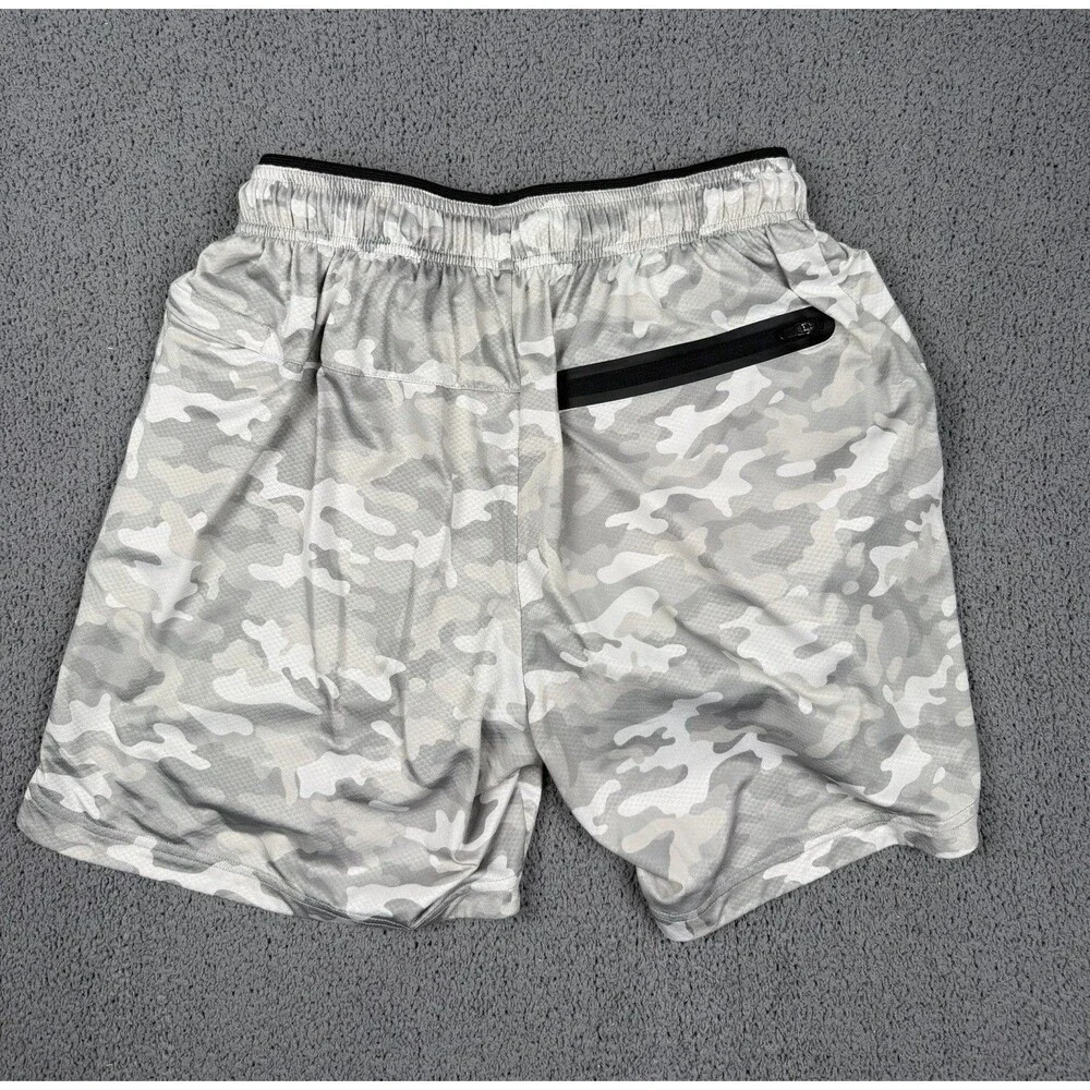 BYLT Shorts Mens Gray Camo Lined Gym Training Wicking Stretch Gym Performance - Picture 2 of 6
